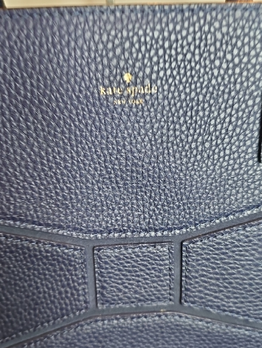 kate spade navy pebbled leather bow-detail tote - Picture 3 of 12